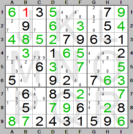 tie-breaker and Ariadne's thread in Sudoku Instructions - step 7
